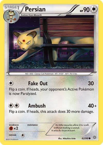 Persian XY - Ancient Origins Pokemon card