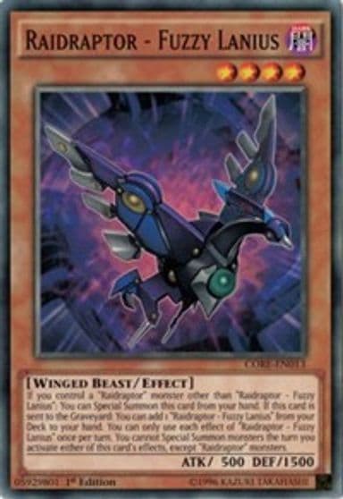 Raidraptor Fuzzy Lanius Clash of Rebellions Yu-Gi-Oh! card