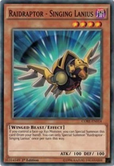 Raidraptor Singing Lanius Clash of Rebellions Yu-Gi-Oh! card