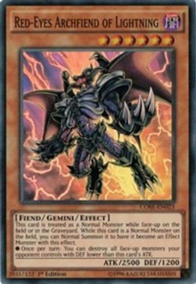 Red Eyes Archfiend of Lightning Clash of Rebellions Yu-Gi-Oh! card