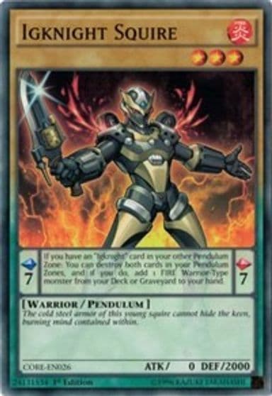 Igknight Squire Clash of Rebellions Yu-Gi-Oh! card