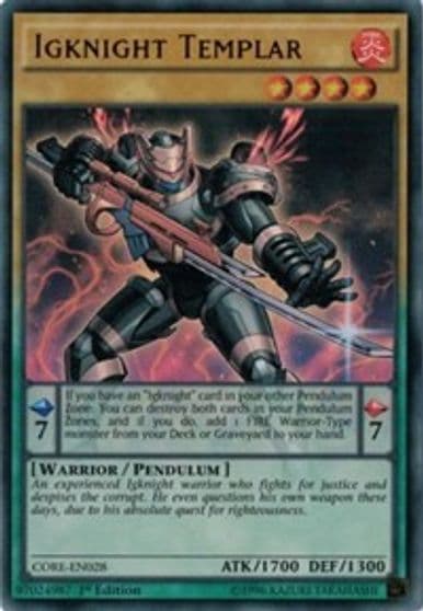 Igknight Templar Clash of Rebellions Yu-Gi-Oh! card