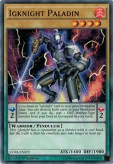 Igknight Paladin Clash of Rebellions Yu-Gi-Oh! card