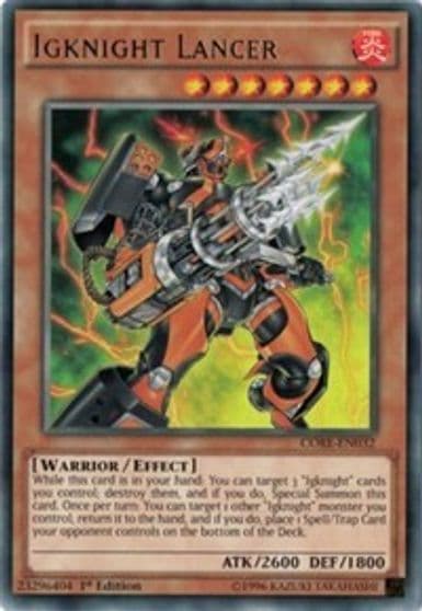 Igknight Lancer Clash of Rebellions Yu-Gi-Oh! card