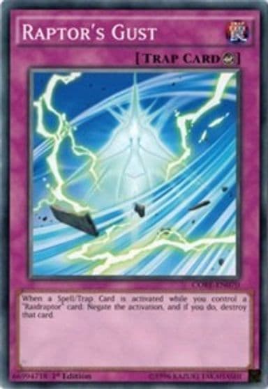 Raptors Gust Clash of Rebellions Yu-Gi-Oh! card