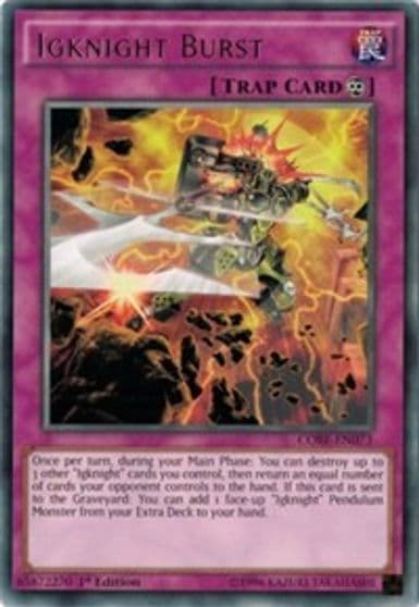 Igknight Burst Clash of Rebellions Yu-Gi-Oh! card