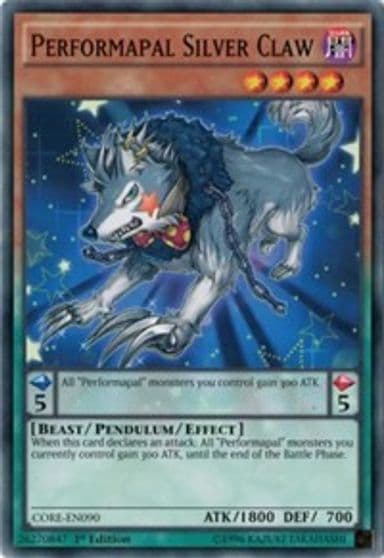 Performapal Silver Claw Clash of Rebellions Yu-Gi-Oh! card