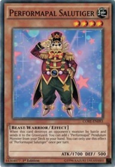 Performapal Salutiger Clash of Rebellions Yu-Gi-Oh! card