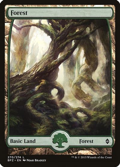 Forest 270 Full Art Battle for Zendikar Magic card