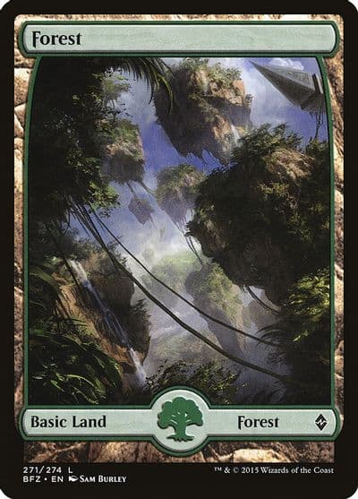 Forest 271 Full Art Battle for Zendikar Magic card