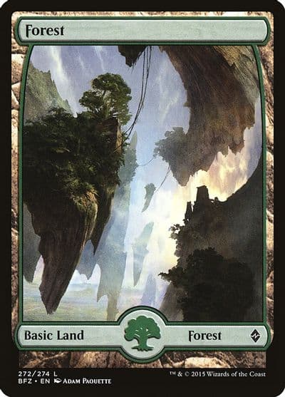 Forest 272 Full Art Battle for Zendikar Magic card