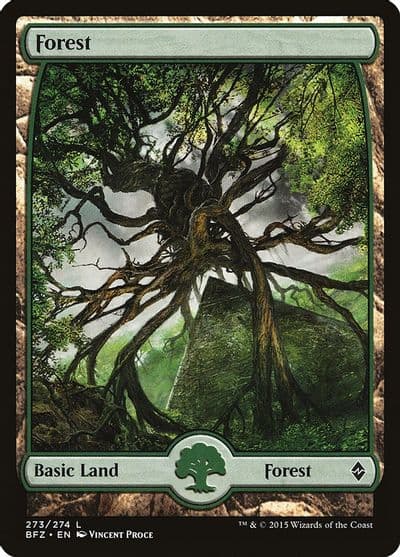 Forest 273 Full Art Battle for Zendikar Magic card