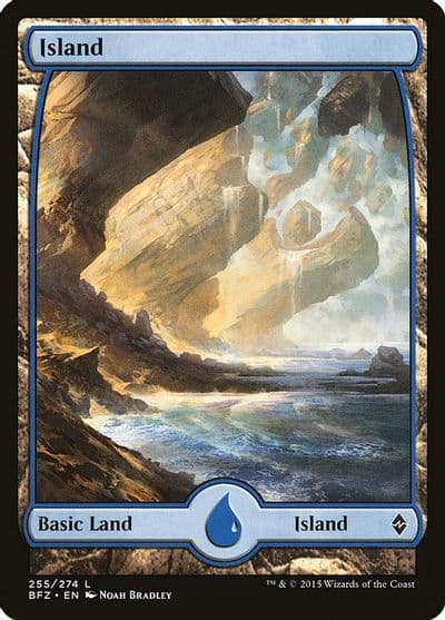 Island 255 Full Art Battle for Zendikar Magic card