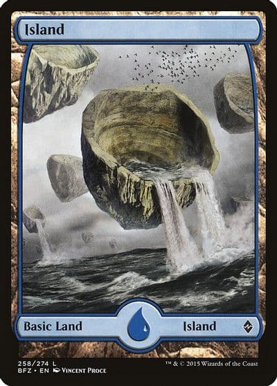 Island 258 Full Art Battle for Zendikar Magic card