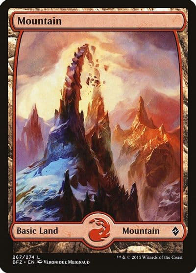Mountain 267 Full Art Battle for Zendikar Magic card