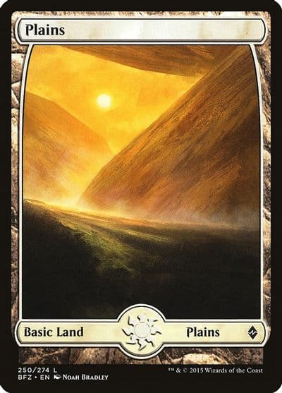 Plains 250 Full Art Battle for Zendikar Magic card