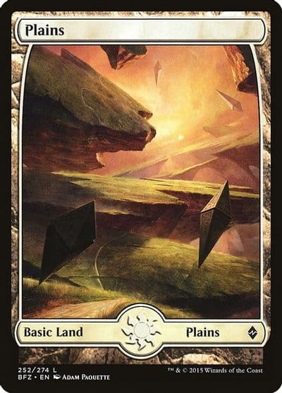 Plains 252 Full Art Battle for Zendikar Magic card