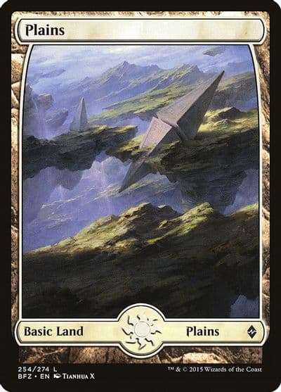 Plains 254 Full Art Battle for Zendikar Magic card