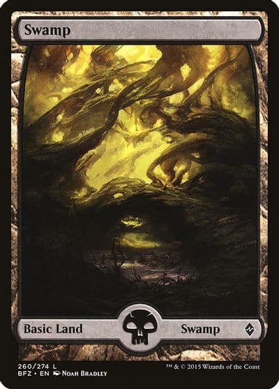 Swamp 260 Full Art Battle for Zendikar Magic card