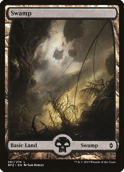 Swamp 261 Full Art Battle for Zendikar Magic card
