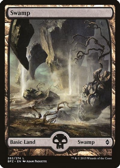 Swamp 262 Full Art Battle for Zendikar Magic card