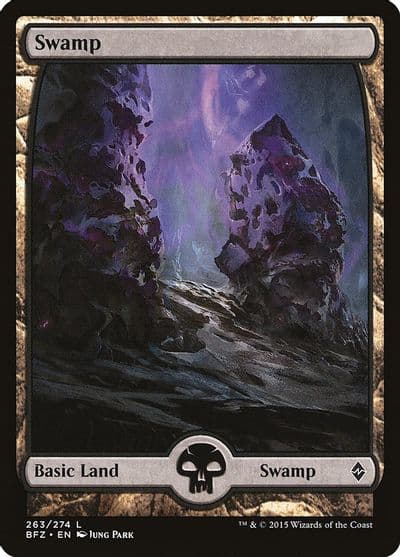 Swamp 263 Full Art Battle for Zendikar Magic card