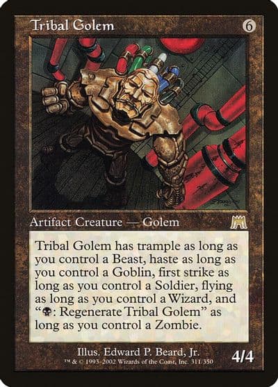 Tribal Golem Onslaught Magic card