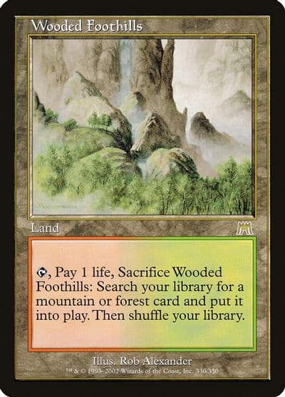 Wooded Foothills Onslaught Magic card
