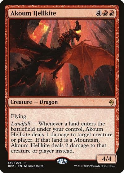 Akoum Hellkite Battle for Zendikar Magic card