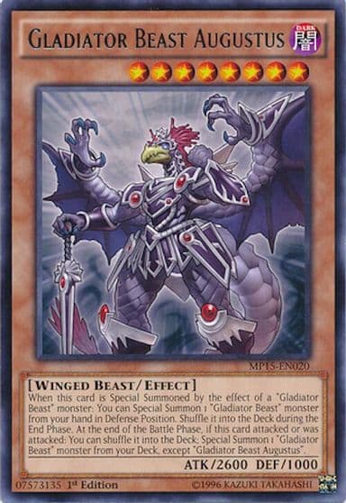 Gladiator Beast Augustus 2015 Mega-Tins Mega Pack Yu-Gi-Oh! card