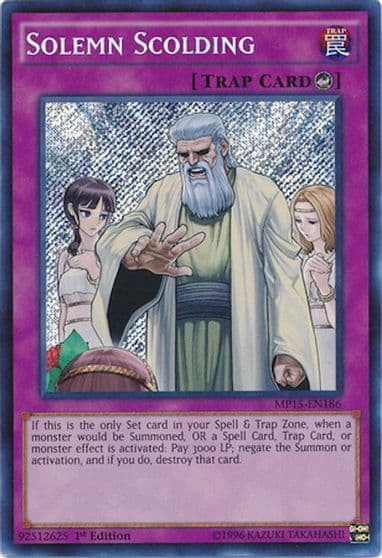 Solemn Scolding 2015 Mega-Tins Mega Pack Yu-Gi-Oh! card