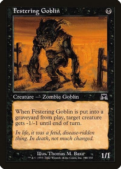 Festering Goblin Onslaught Magic card