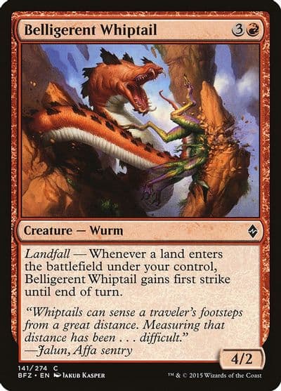 Belligerent Whiptail Battle for Zendikar Magic card