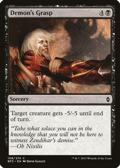 Demons Grasp Battle for Zendikar Magic card