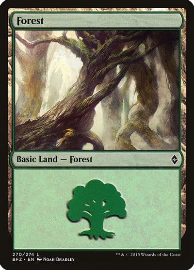 Forest 270 Battle for Zendikar Magic card