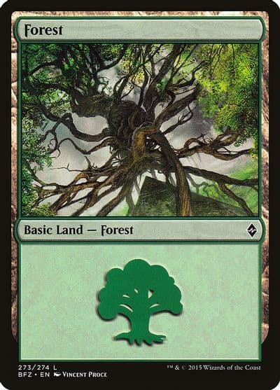 Forest 273 Battle for Zendikar Magic card
