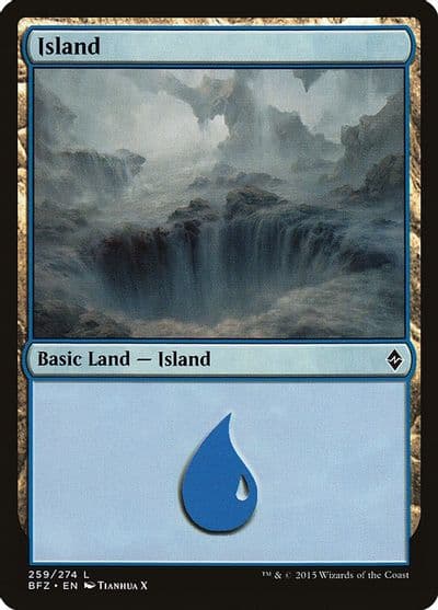 Island 259 Battle for Zendikar Magic card