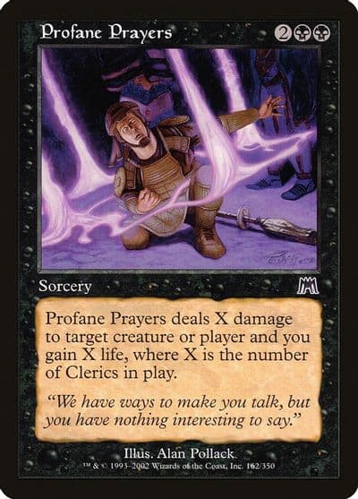 Profane Prayers Onslaught Magic card
