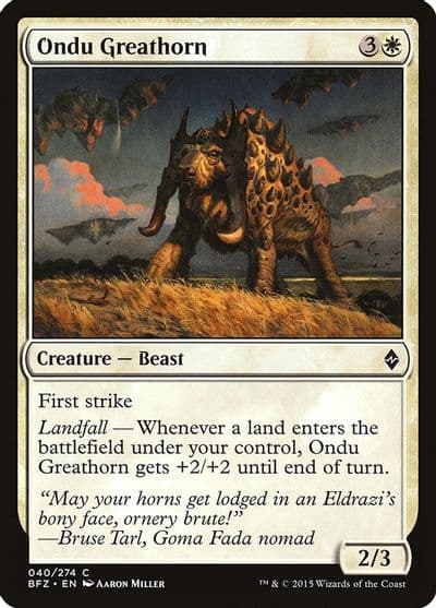 Ondu Greathorn Battle for Zendikar Magic card