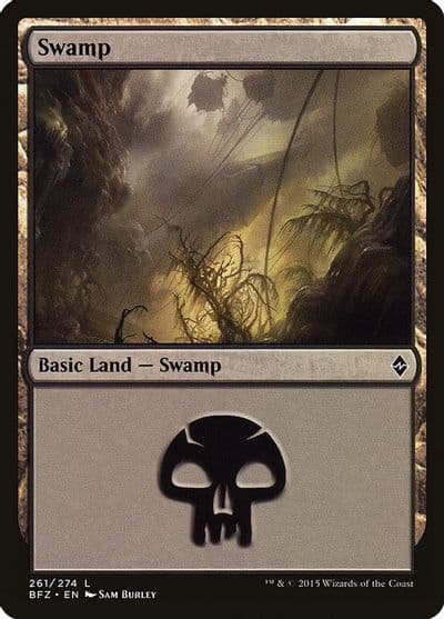 Swamp 261 Battle for Zendikar Magic card