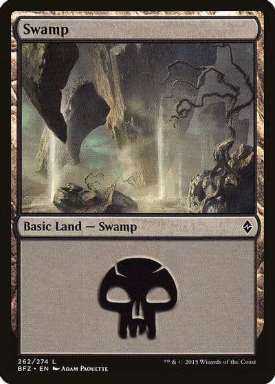Swamp 262 Battle for Zendikar Magic card