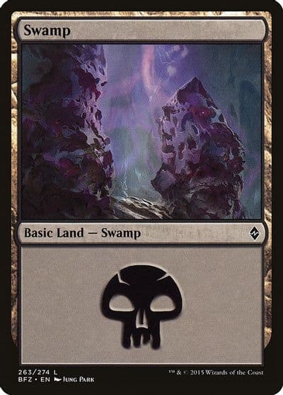 Swamp 263 Battle for Zendikar Magic card