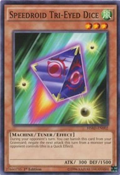 Speedroid Tri Eyed Dice High-Speed Riders Yu-Gi-Oh! card