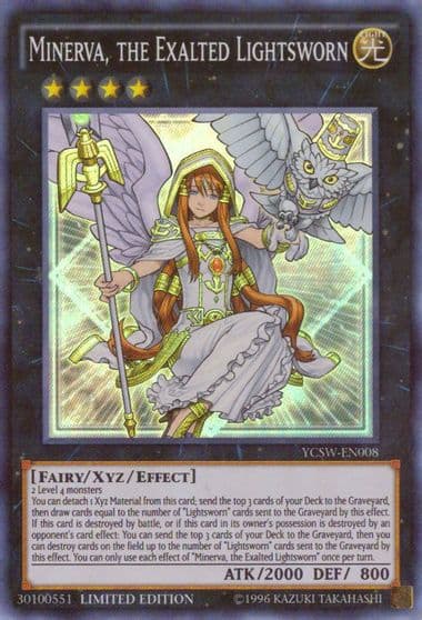 Minerva the Exalted Lightsworn Super Rare Yu-Gi-Oh! Championship Series Prize Cards Yu-Gi-Oh! card