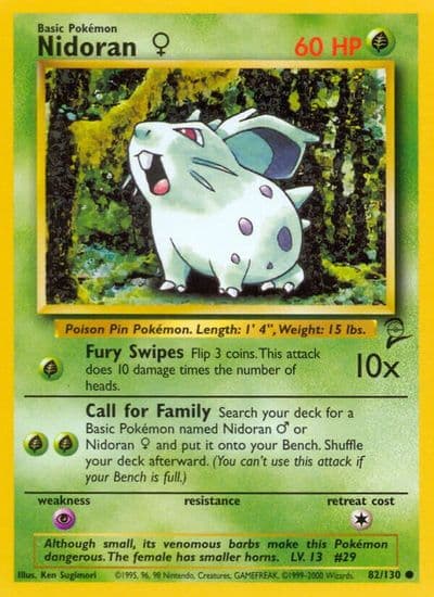 Nidoran F Base Set 2 Pokemon card