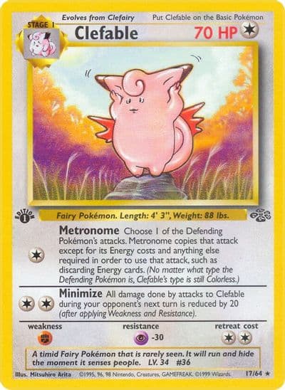Clefable (17) Jungle Pokemon card