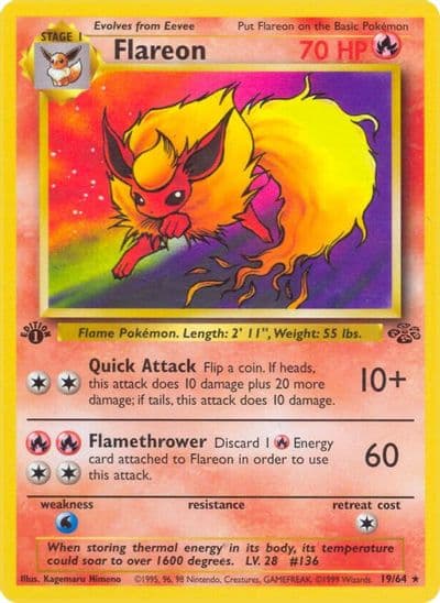 Flareon (19) Jungle Pokemon card
