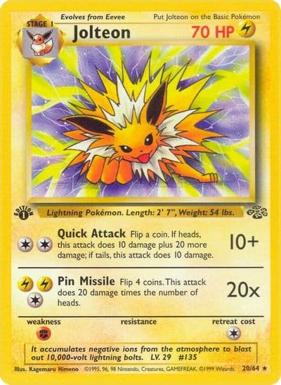 Jolteon (20) Jungle Pokemon card