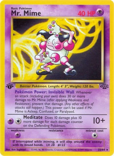 Mr. Mime (22) Jungle Pokemon card