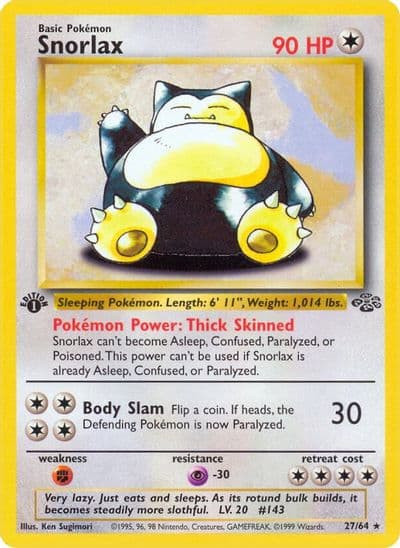 Snorlax (27) Jungle Pokemon card